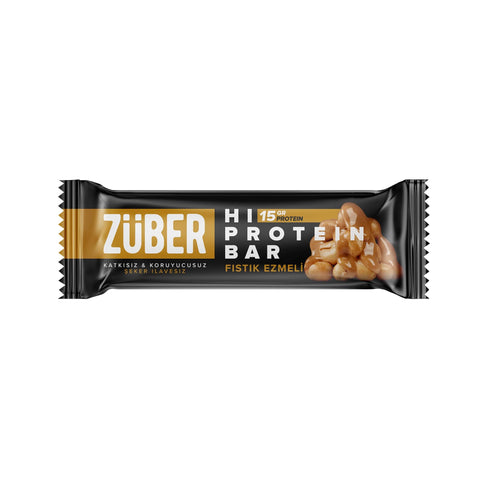 Yüksek Protein Bar Fıstık Ezmeli 45g X 12 Adet - Züber