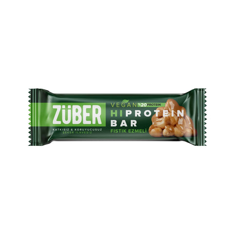 Yüksek Protein Vegan Bar Fıstık Ezmeli 45g X 12 Adet - Züber