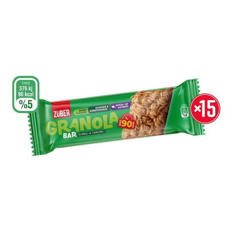 Granola Bar Elmalı & Tarçınlı 25g X 15 Adet - Züber